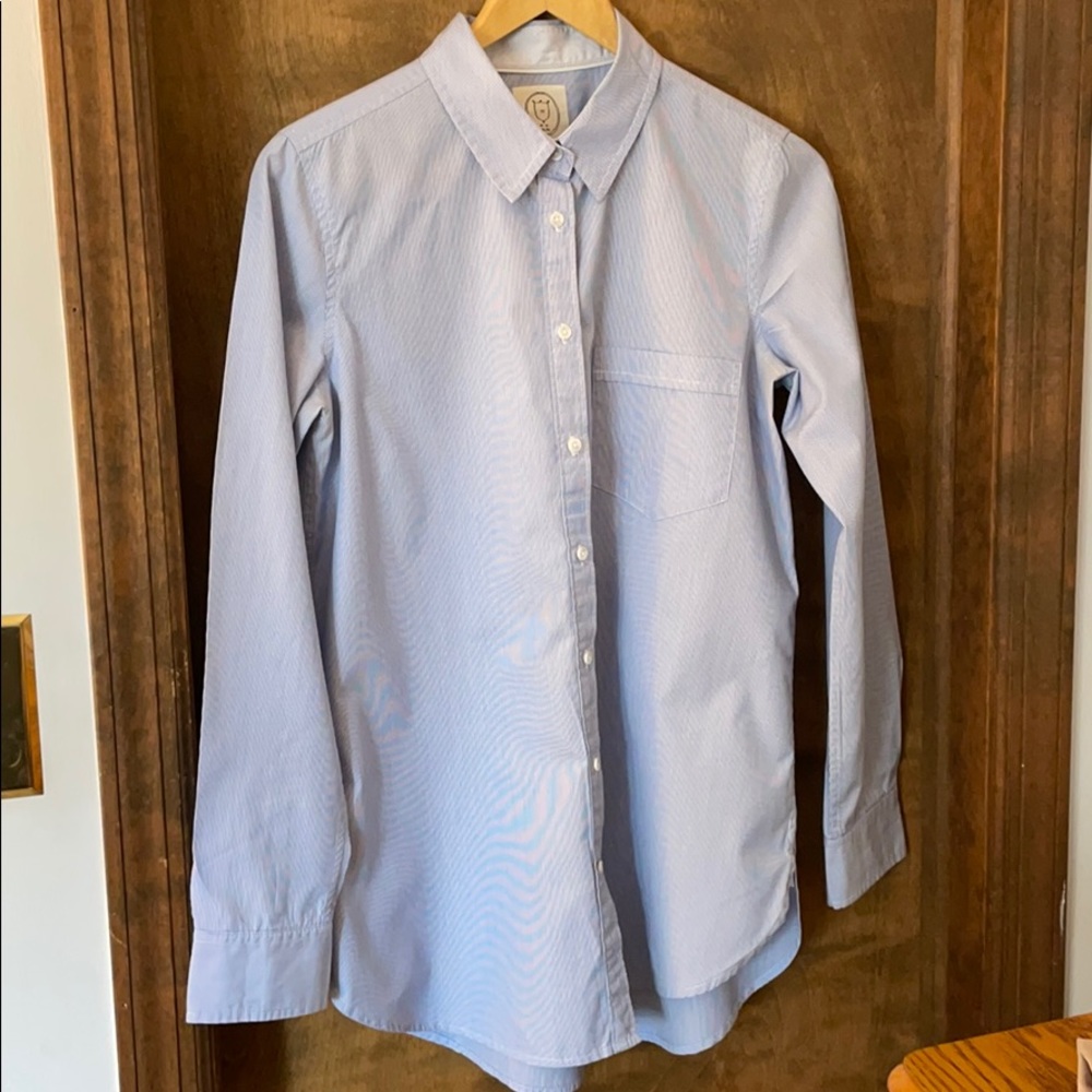 Talula blue boyfriend fit button down shirt Sz M
